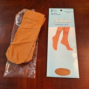 Silkies Nylon Anklets 3 Pairs Beige Color